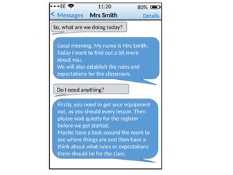 Fake iphone text message for notices and instructions etc