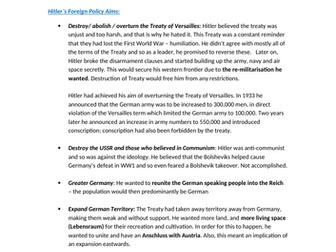 Road to War GCSE Notes