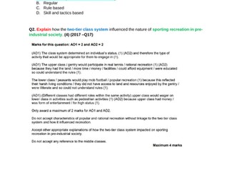 AQA ALEVEL PE Section C: Sport and Society  Q & A