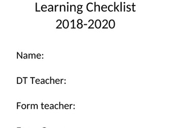 Learning Check List AQA GCSE DT