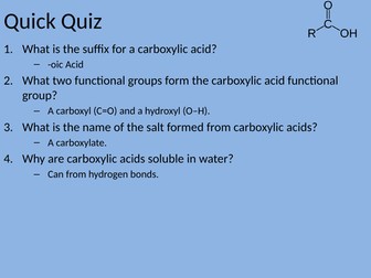 Carboxylic Acids & Esters Resources