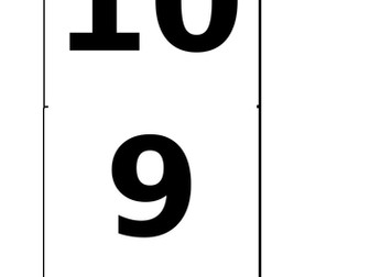 -10 to 10 number line for displays