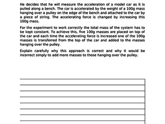 AQA Physics GCSE P10 (Forces and Motion) - Gifted and Talented Resource Worksheets