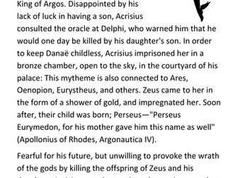 Perseus and the Gorgon Medusa Handout