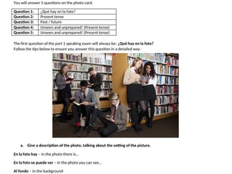AQA GCSE Spanish Foundation speaking exam - how to tackle to photo card