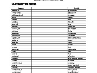 AQA NEW GCSE Spanish Foundation Tier Vocab Revision Booklet