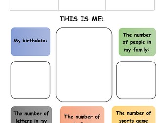 Figure me out! First day at school activity.