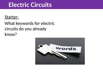 Electric Circuits WJEC 3.1 Unit of Work