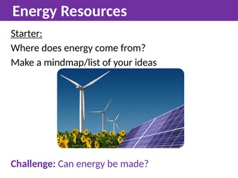 Generating Electricity WJEC 3.2 Unit of Work