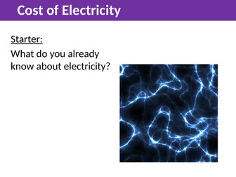 Cost of Electricity WJEC 3.4 Unit of Work