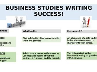 Business Studies Writing Skills -  GCSE & A LEVEL