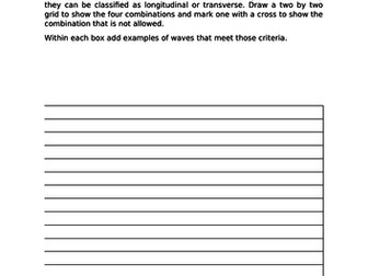 AQA Physics GCSE P12 (Wave Properties) - Gifted and Talented Resource Worksheets