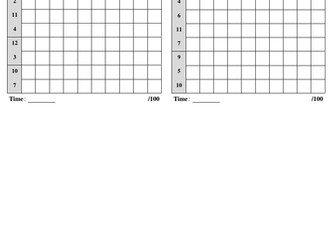 Multiplication grid/table. Multiplication Mania game for morning work or maths starter.