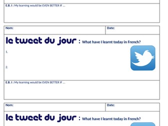 French - le tweet du jour sheet