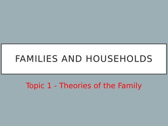 A Level Sociology - Theories of the Family