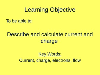 AQA Trilogy Physics Topic 2 Electricity Title pages, objective and outcomes