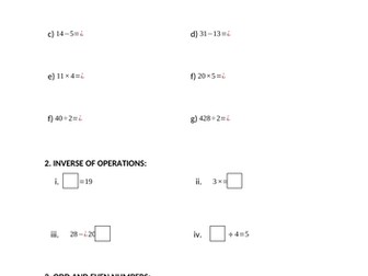 Year 3: Start of year maths recap