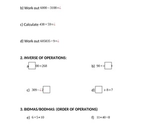 Year 6 SATs: Start of year Maths recap