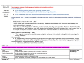 Year 1/2 maths lesson (addition) linked to The Gruffalo