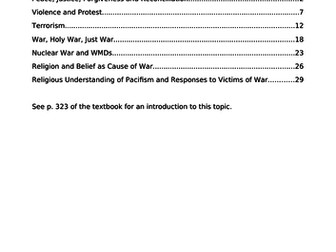 AQA GCSE Religious Studies Theme D: Religion, Peace and Conflict
