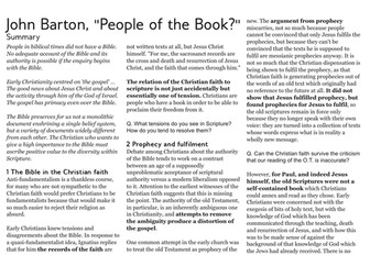 John Barton: People of the Book? Summary/introduction