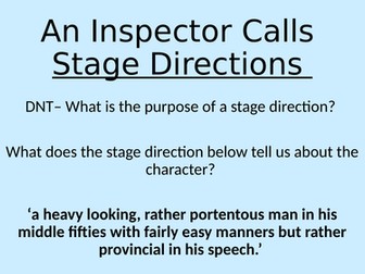 Stage Directions in An Inspector Calls