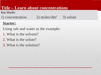 Calculating concentrations