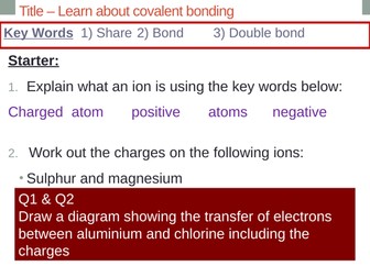 Covalent bonding