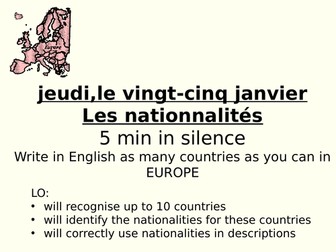 Nationalities 1 and 2- French