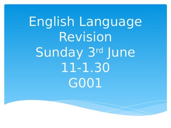 English Language Revision - skills foci