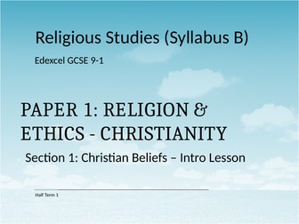 Intro lesson for GCSE RS EDEXCEL SPEC B Curriculum