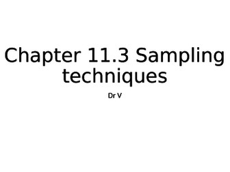 Chapter 11.3 Sampling techniques OCR Biology A GCE
