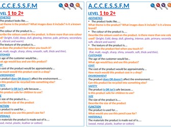 Product analysis A.C.C.E.S.S.F.M writing frame