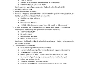 OCR A-Level East Germany DDR revision