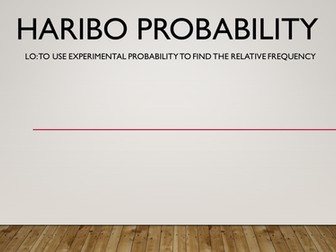 Haribo Probability - basic experimental probability or relative frequency
