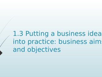 1.3 Putting a business idea into practice