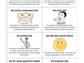 Discussion Role Play Cards