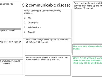 Communicable Disease revision mat