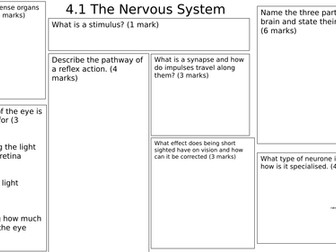 Nervous Coordination and Control revision mat