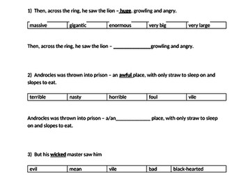 RWI  Lions Paw Worksheets