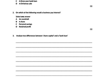 Assessment GCSE Business Studies