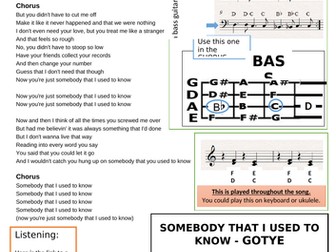 Somebody That I Used To Know Lead Sheet