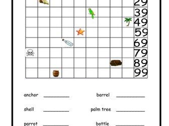 Counting to 100 on a treasure map.