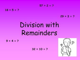 Division with remainders powerpoint & worksheets