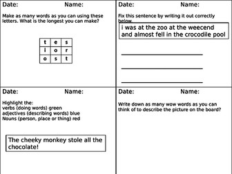 Literacy Starters (48 different starters)