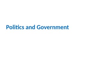 IB IT in a Global Society - Strand 2: Application to Specified Scenarios – 2.6 Politics & Government