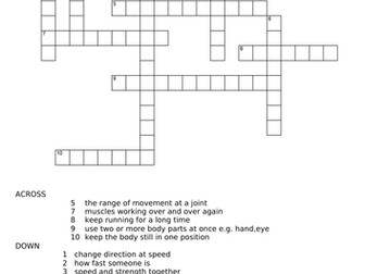 Differentiated Components of Fitness Crossword