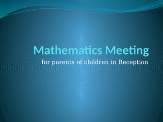 Maths meeting for Foundation Stage parents