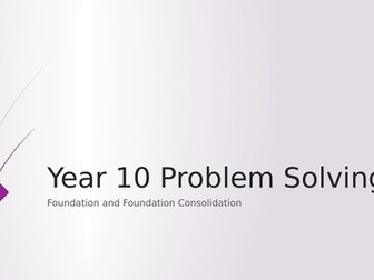 yr 10 Lower ability problem solving questions