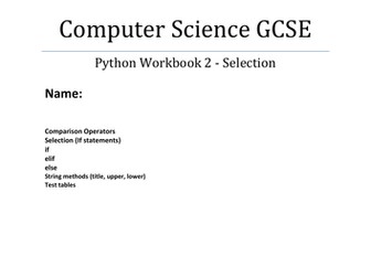 Python Workbook 2 - Selection